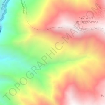 Carte topographique Provincia de Canta, altitude, relief