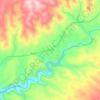 Carte topographique Ghoufi, altitude, relief