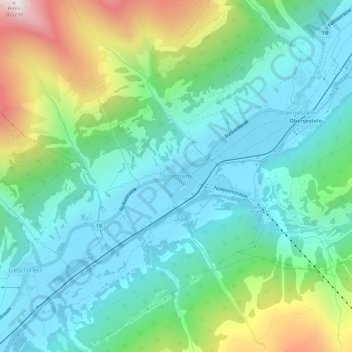 Carte topographique Ulrichen, altitude, relief