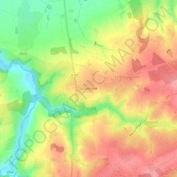 Carte topographique Le Grand Breil, altitude, relief