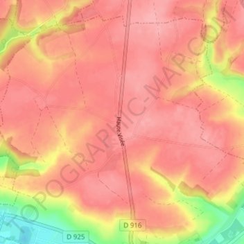 Carte topographique Haute Visée, altitude, relief