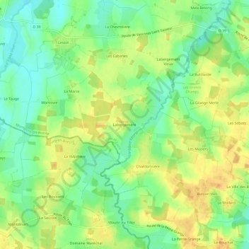 Carte topographique Labergement, altitude, relief