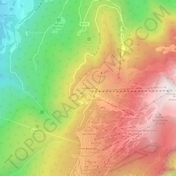Carte topographique Le Recoin, altitude, relief