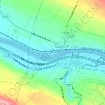 Carte topographique Lock E14, altitude, relief