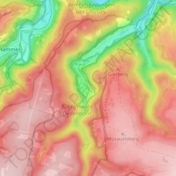 Carte topographique Hirschrott, altitude, relief