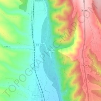 Carte topographique Cabanillas, altitude, relief