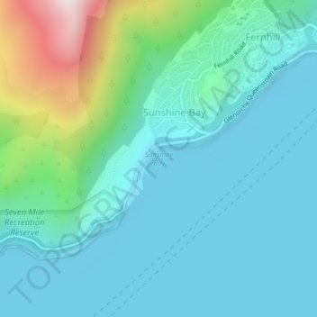 Carte topographique Sunshine Bay, altitude, relief