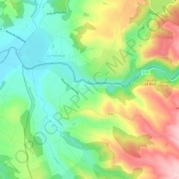 Carte topographique Castelnau, altitude, relief
