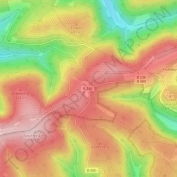 Carte topographique Albrechtsplatz, altitude, relief