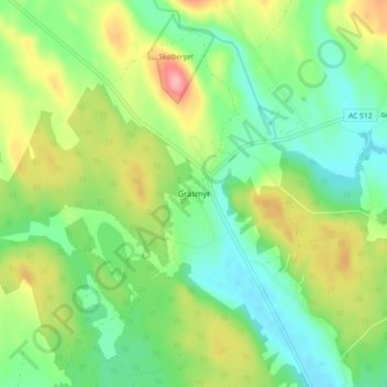 Carte topographique Gräsmyr, altitude, relief