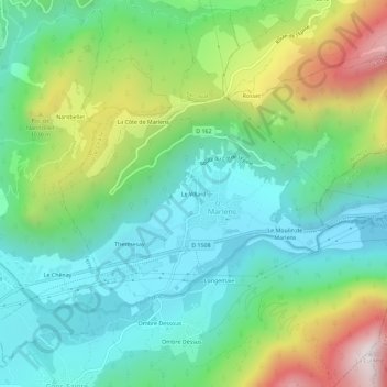 Carte topographique Le Villard, altitude, relief