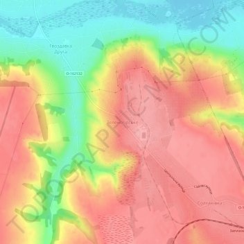 Carte topographique Zelenohirske, altitude, relief