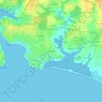 Carte topographique Letty Huella, altitude, relief