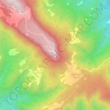 Carte topographique el Far, altitude, relief