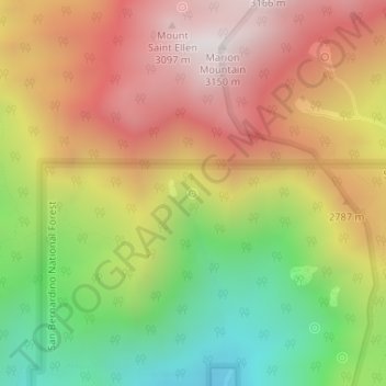 Carte topographique Strawberry Cienaga, altitude, relief