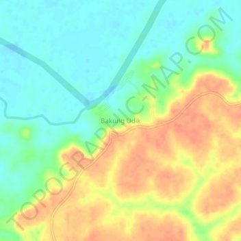 Carte topographique Bakung Udik, altitude, relief