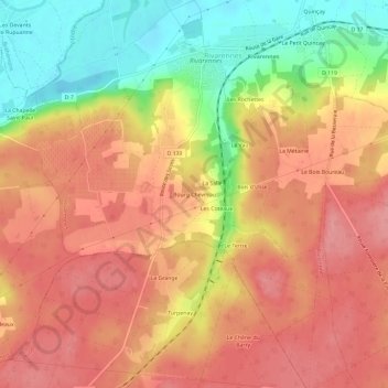 Carte topographique Bourg Chevreau, altitude, relief