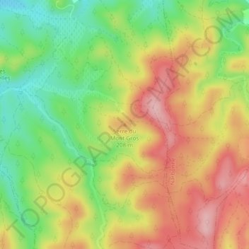 Carte topographique Serre du Mont Gros, altitude, relief