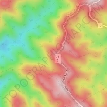 Carte topographique Westridge Outlook, altitude, relief