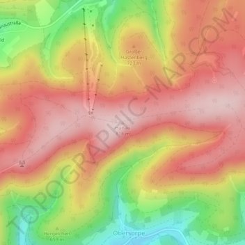 Carte topographique Hunau, altitude, relief