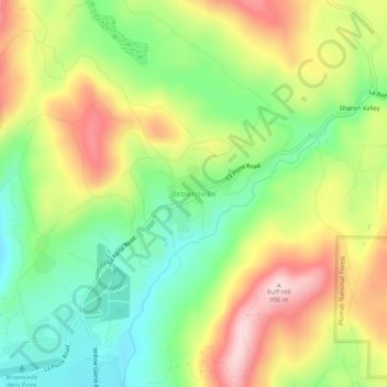 Carte topographique Brownsville, altitude, relief