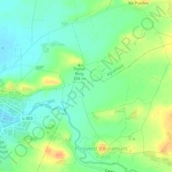 Carte topographique Argons, altitude, relief