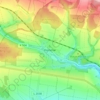 Carte topographique Horsmar, altitude, relief