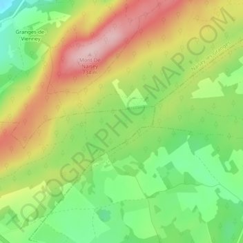 Carte topographique Gouffre du Gros-Bourbier, altitude, relief