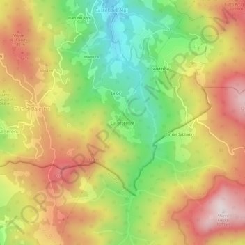 Carte topographique Ca' de' Borelli, altitude, relief