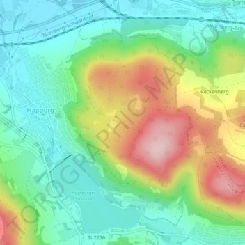 Carte topographique Houbirg, altitude, relief