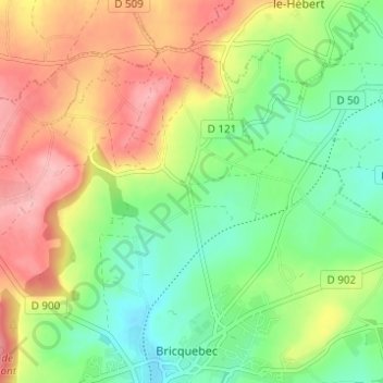 Carte topographique La Croix Blanche, altitude, relief