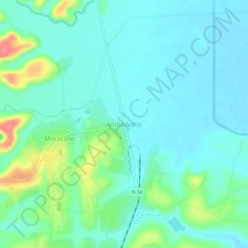 Carte topographique Ambaiboho, altitude, relief