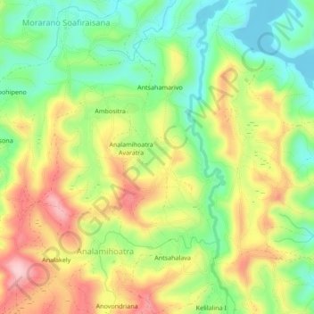 Carte topographique Bekofafa, altitude, relief