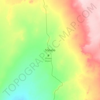 Carte topographique Shilabo, altitude, relief