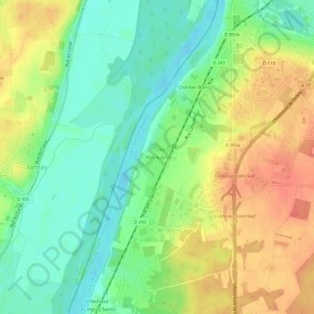 Carte topographique Port Aubry, altitude, relief