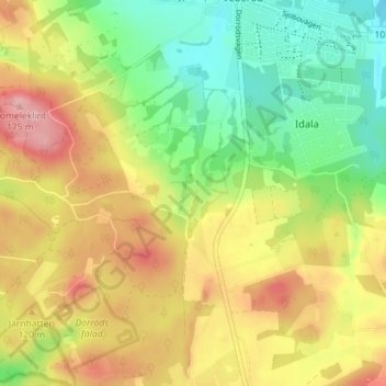 Carte topographique Husagård, altitude, relief