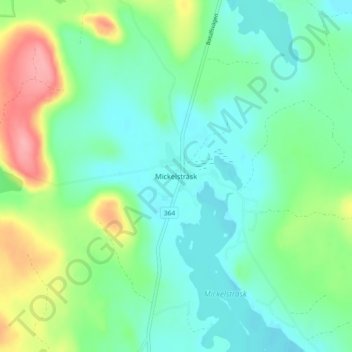 Carte topographique Mickelsträsk, altitude, relief