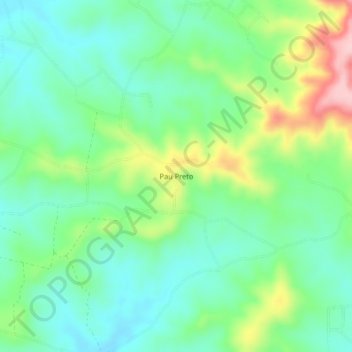 Carte topographique Pau Preto, altitude, relief