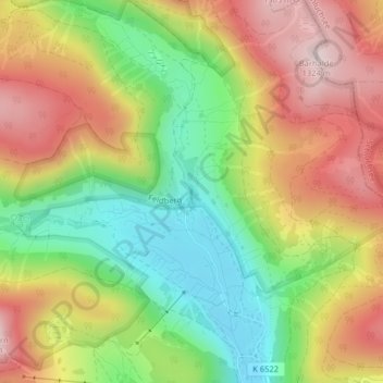 Carte topographique Menzenschwander Wasserfälle, altitude, relief
