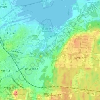 Carte topographique Sjöäng, altitude, relief