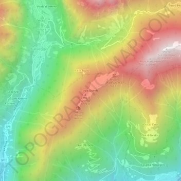 Carte topographique alpe Granda, altitude, relief