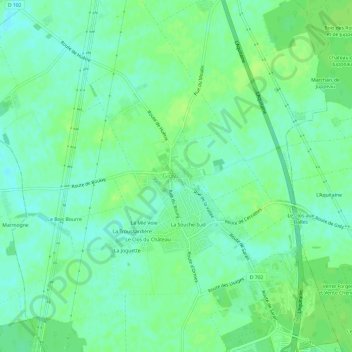 Carte topographique Le Bourg, altitude, relief