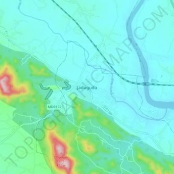 Carte topographique Jaduguda, altitude, relief