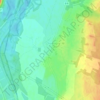 Carte topographique Rue du Mont, altitude, relief