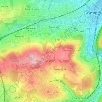 Carte topographique Strückerberg, altitude, relief