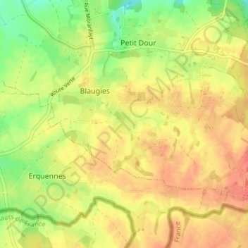 Carte topographique Hardré, altitude, relief