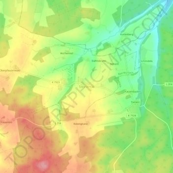 Carte topographique Steinental, altitude, relief