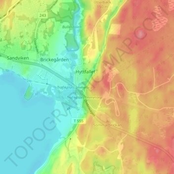 Carte topographique Immetorp, altitude, relief