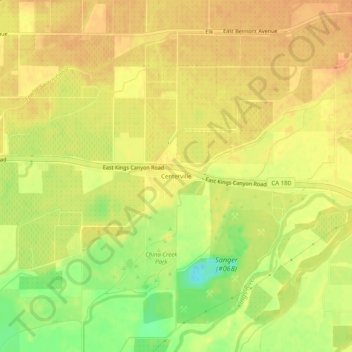 Carte topographique Centerville, altitude, relief