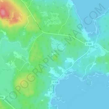 Carte topographique Svartrå, altitude, relief